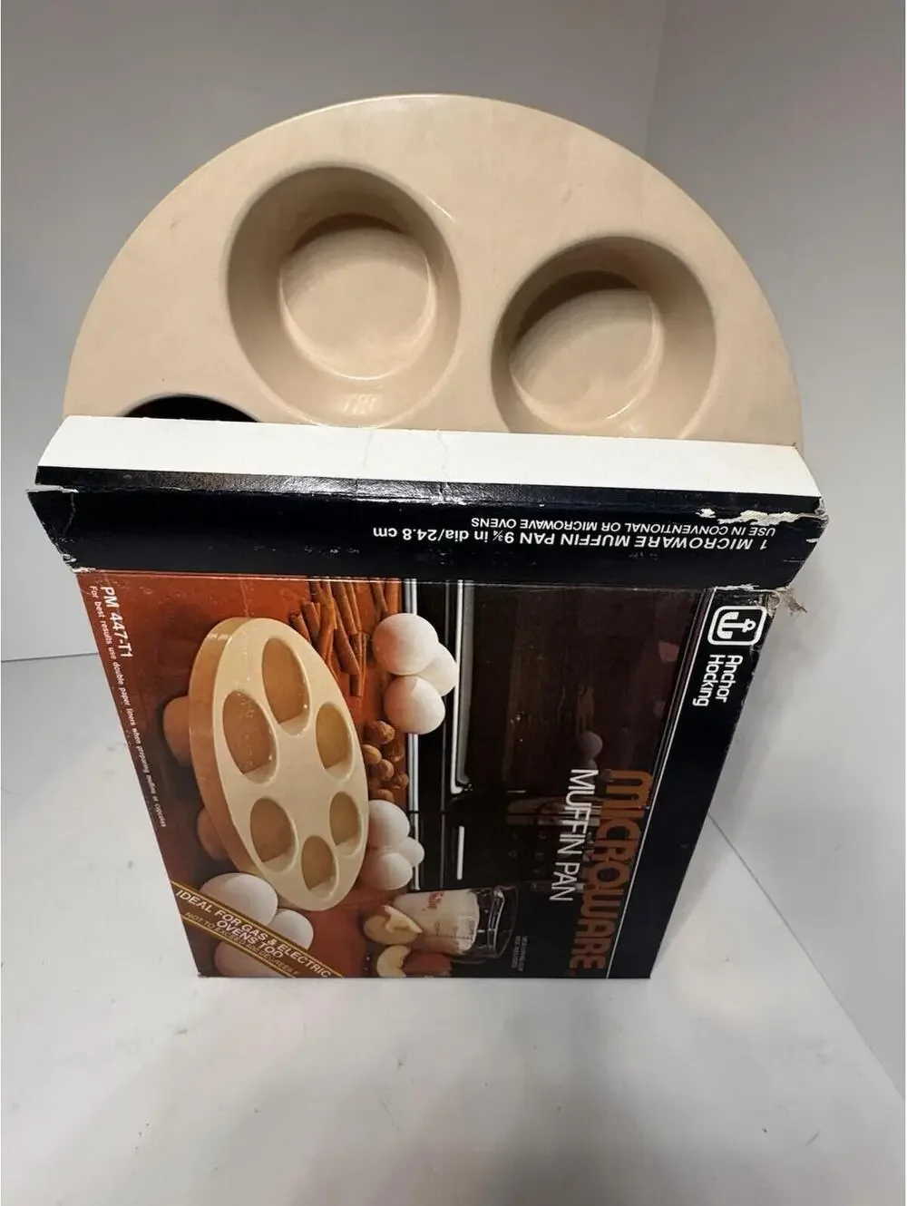 Anchor Hocking Microwave Muffin Pan PM 447-T1 Vintage 1970’s 1980’s New NIP